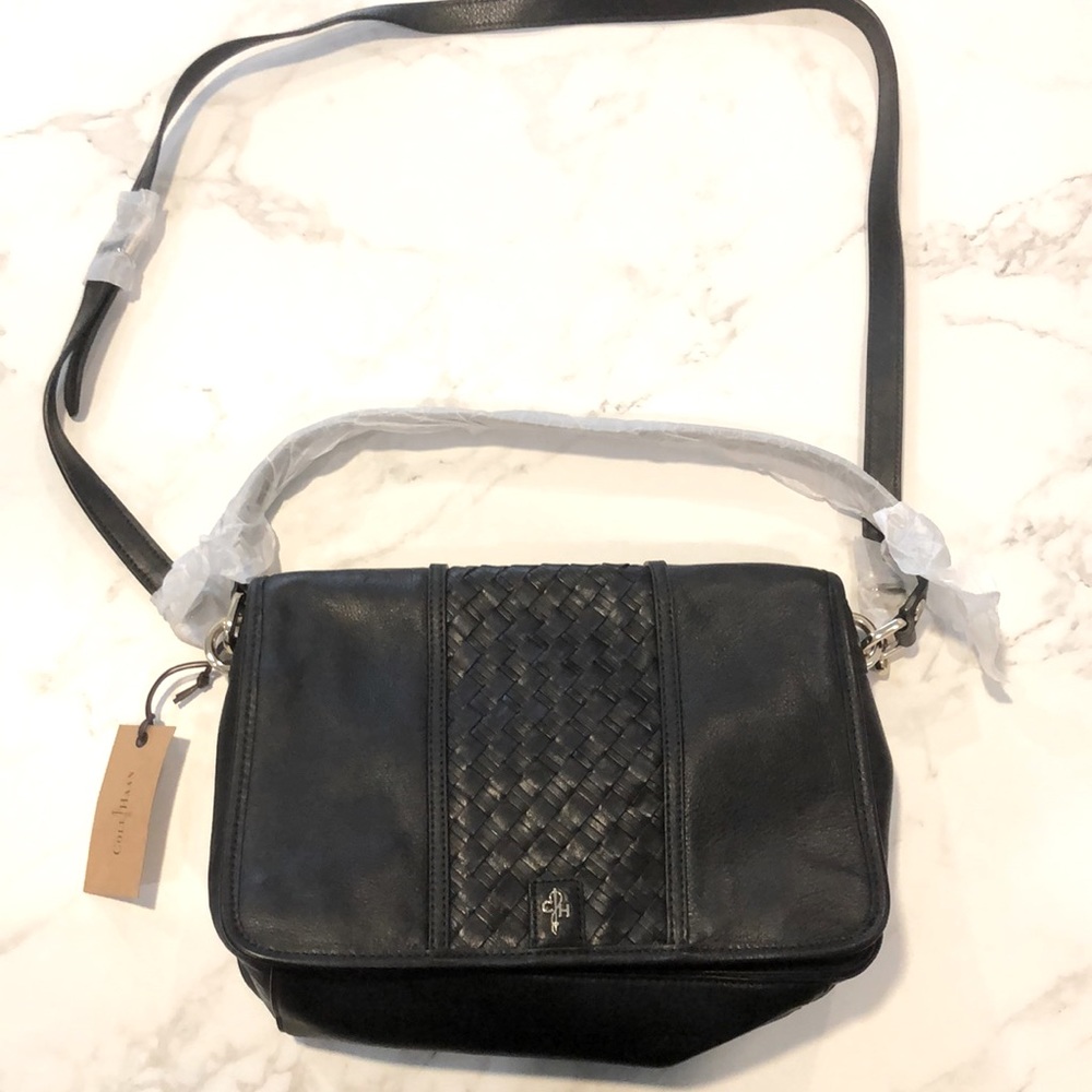 Cole Haan black leather shoulder bag